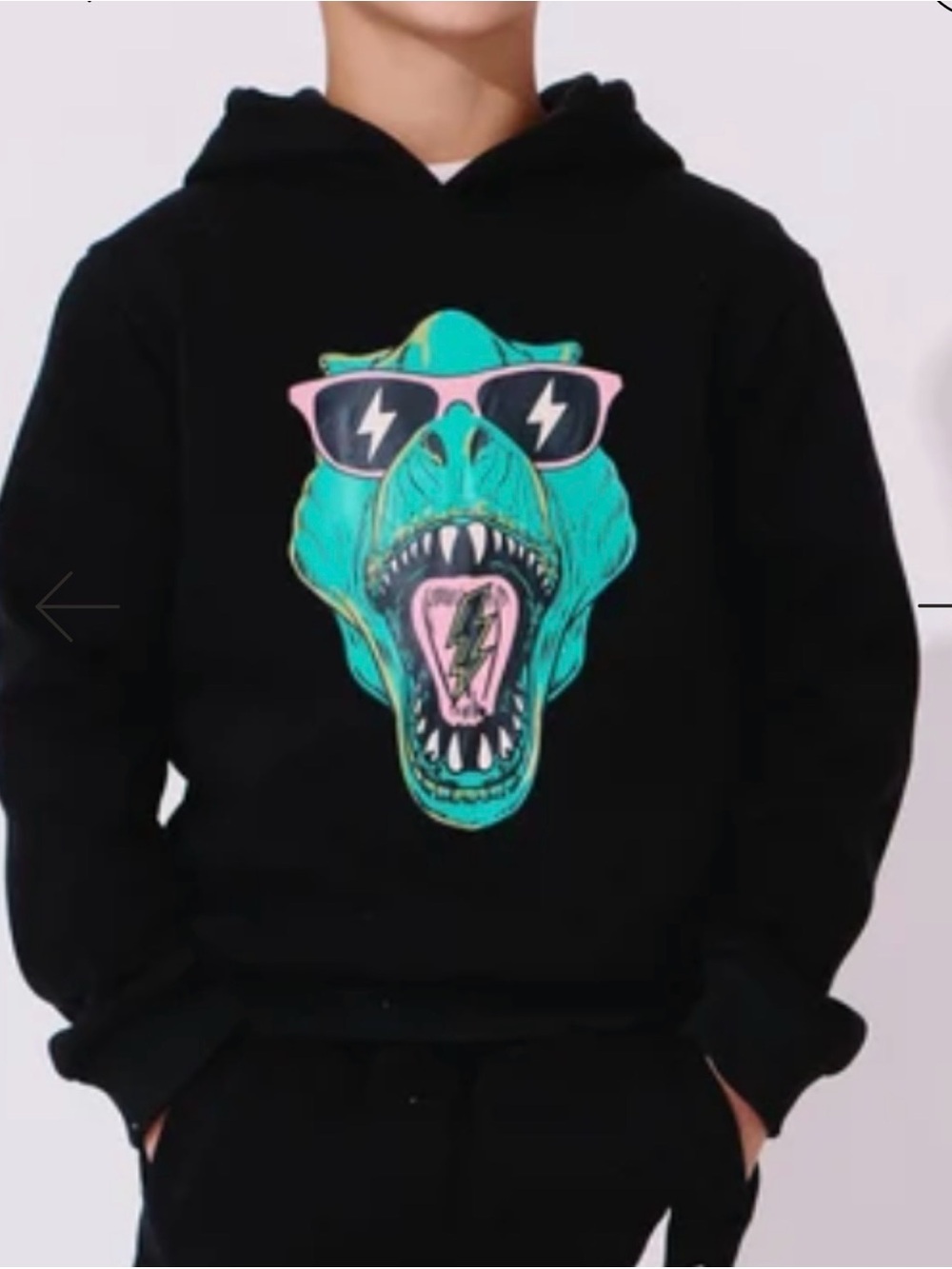 Lola + The Boys Dino Flash hoodie sweatshirt size 6